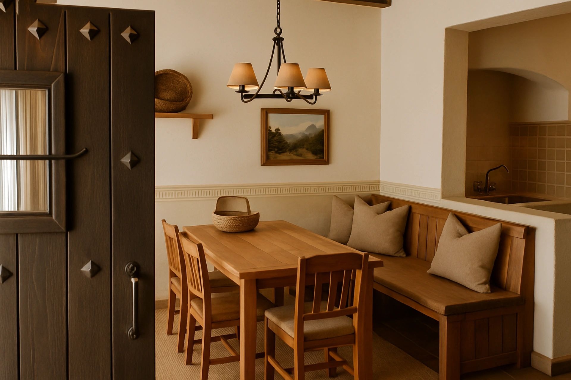 Interior de vivienda — comedor rústico